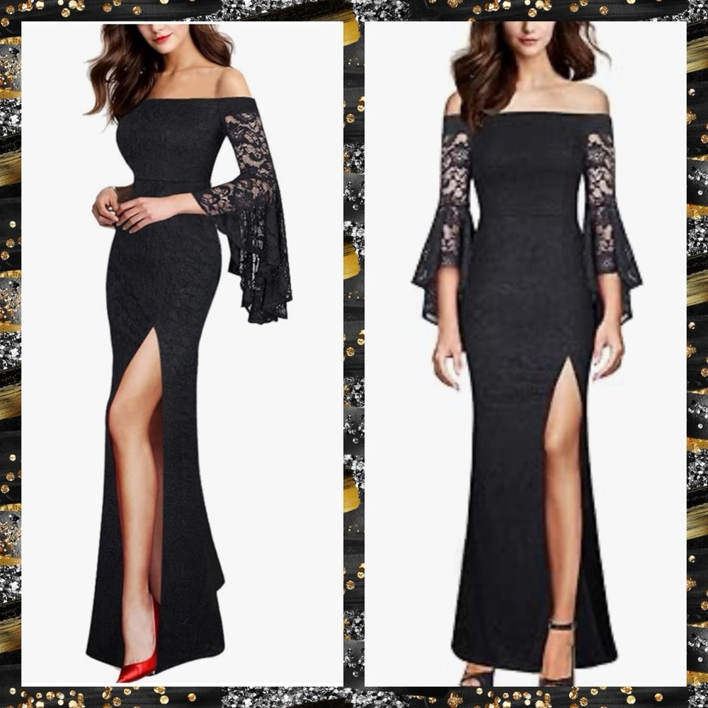SALE GORGEOUS OFF SHOULDER LACE MAXI DRESS